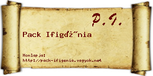 Pack Ifigénia névjegykártya